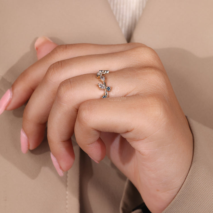 Handmade Jewelry featuring marquise and round diamonds.