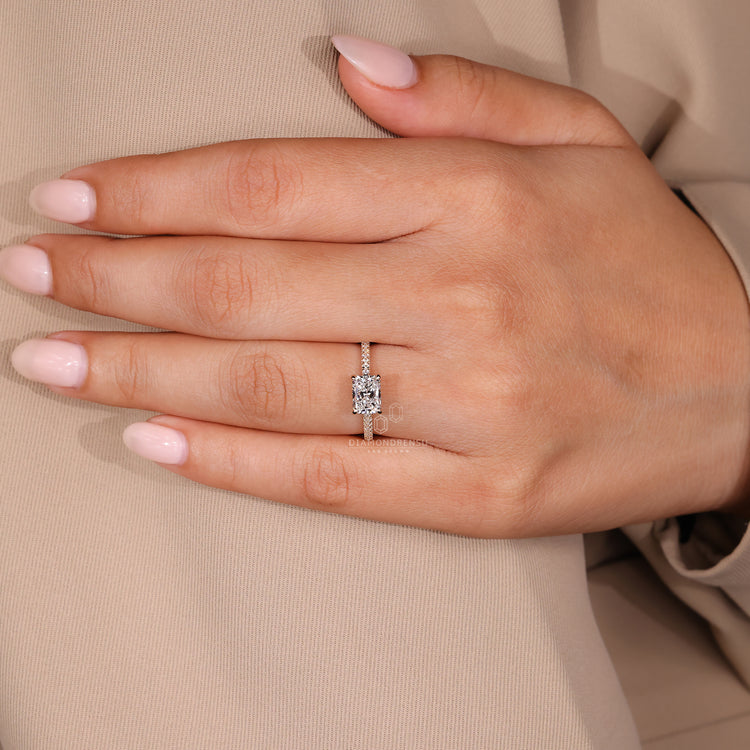 IGI certified hidden halo engagement ring.