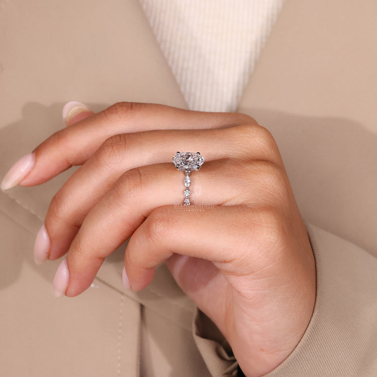 IGI certified white gold diamond ring.