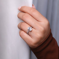 White gold diamond ring with oval diamond engagement ring.