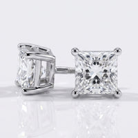 1.0 TCW Princess Cut Lab-Grown Diamond Stud Earrings - 18k White Gold