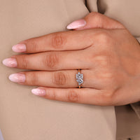 Pear and radiant ring split shank claw prong style.