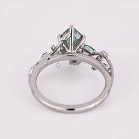 Dutch marquise diamond ring with six leaf style prongs.