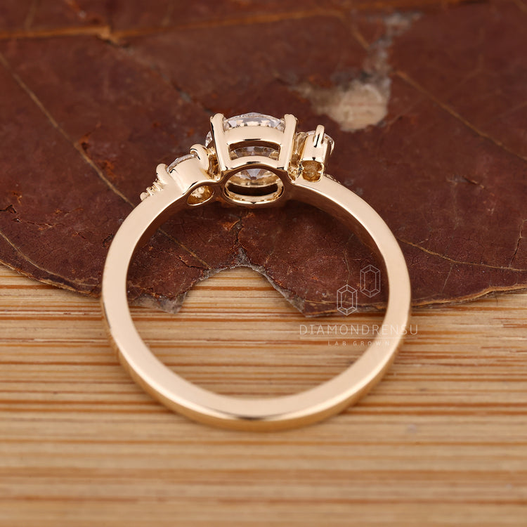 Round Old European Cut Ring elegant handmade design.