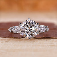 5 stone diamond ring in white gold setting.