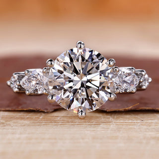5 stone diamond ring in white gold setting.