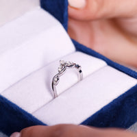 Round Cut Moonstone Band in handmade custom design.
