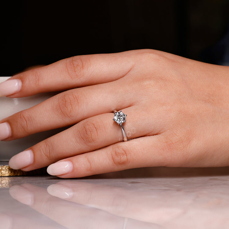 White gold ring and simple engagement ring.