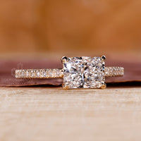 East to west setting and cathedral setting ring.