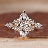 Marquise diamond ring with seven stone design.