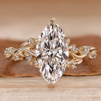 Marquise diamond ring nature inspired style.