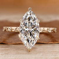 Marquise diamond ring with solitaire setting.