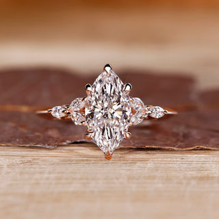 Marquise cut diamond ring seven stone muse setting.