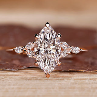 Marquise cut diamond ring seven stone muse setting.