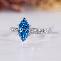 Diamondrensu AU handmade marquise diamond engagement ring.
