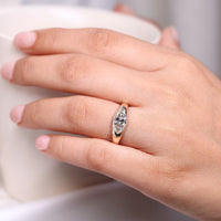 Lab grown marquise diamond flush engagement ring.