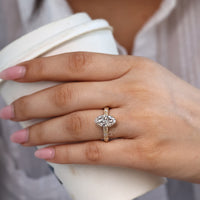 Marquise cut ring vintage art deco four claw prong.