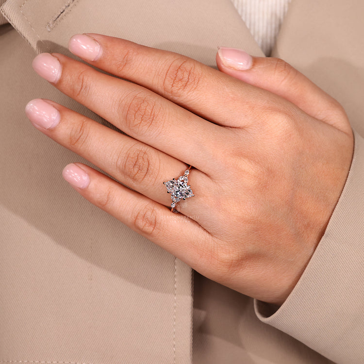 Marquise cut diamond ring IGI certified muse style.
