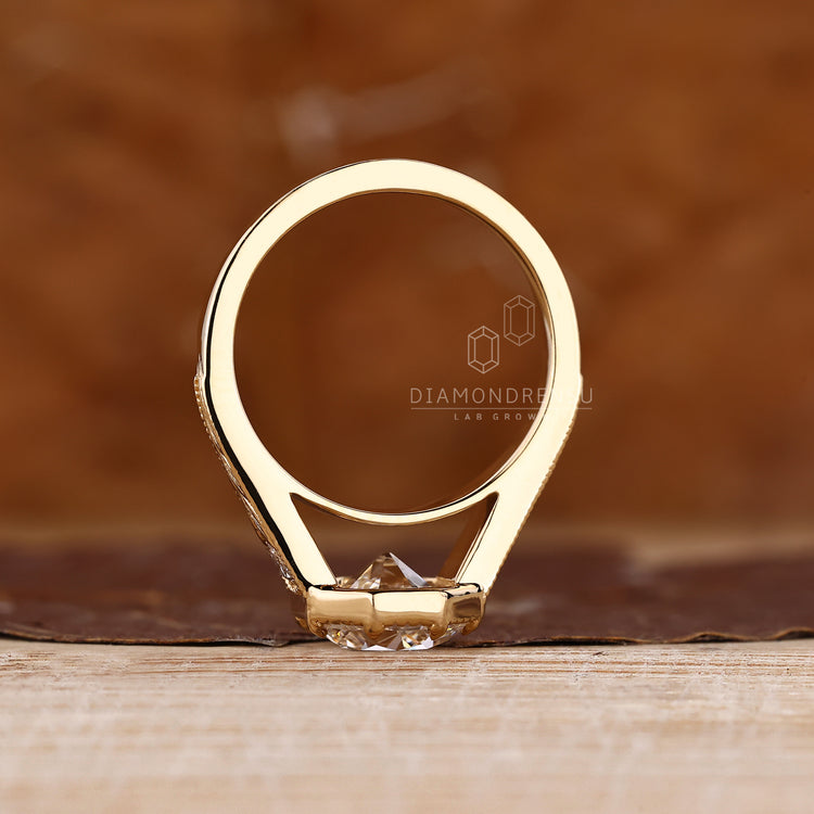 Octagon Old European Cut Ring elegant milgrain setting.