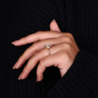 Dutch marquise diamond ring round stones vintage set.