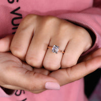 Cushion old European cut ring double prong cathedral.