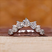 U shape diamond band in white gold.