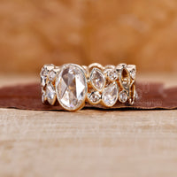Round rose cut diamond ring, offering a classic and refined style.
