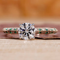 Double side eternity ring with round cut lab grown diamonds.