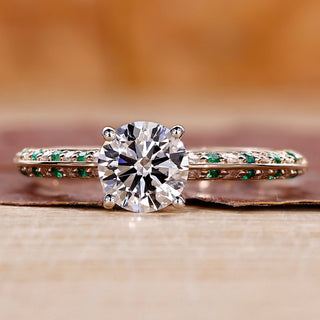 Double side eternity ring with round cut lab grown diamonds.