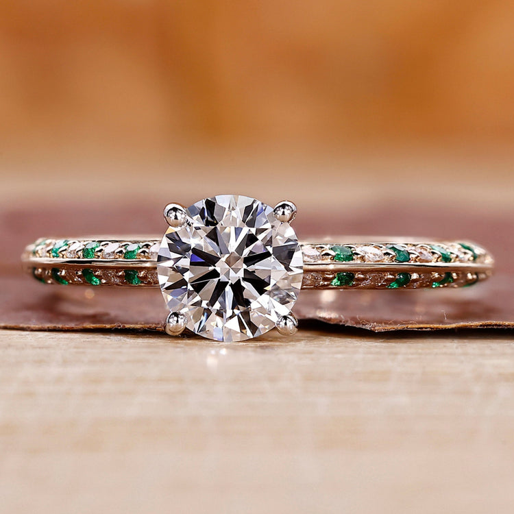 Double side eternity ring with round cut lab grown diamonds.