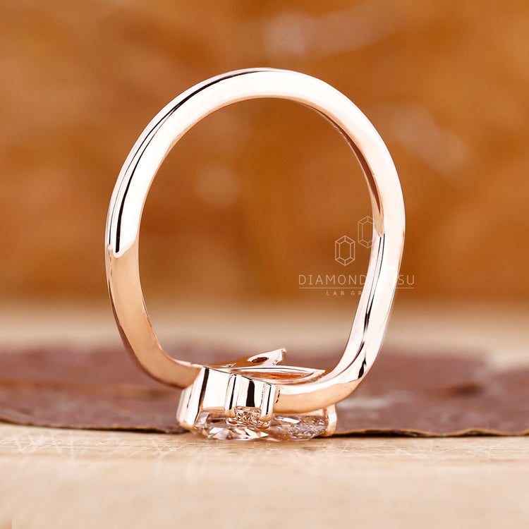 Unique bypass setting engagement ring.