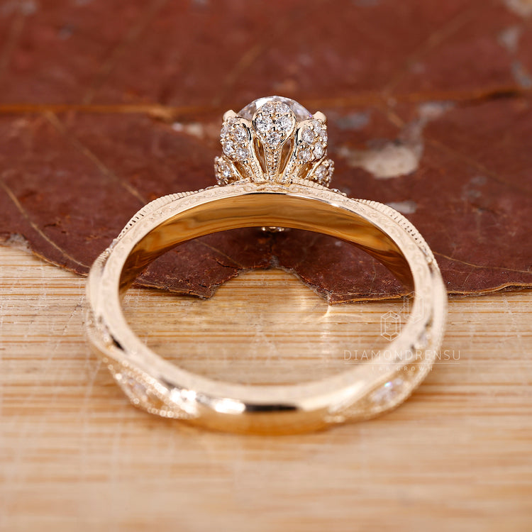 Lab Grown Diamond in oval shaped engagement ring.