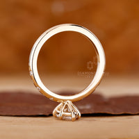 Yellow Gold Ring featuring flush pave and custom design.