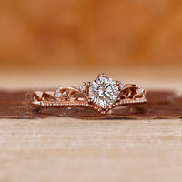 Vintage Engagement Ring featuring milgrain and custom details.