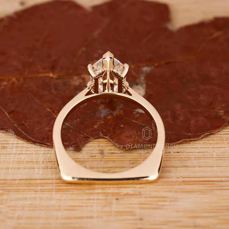 Tapered Shank Ring with custom hidden halo design.