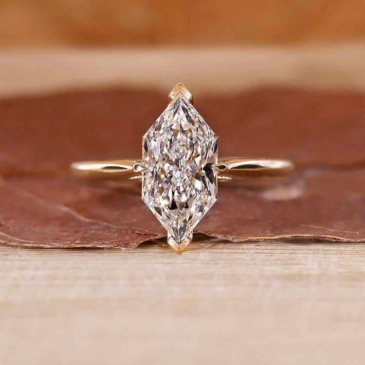 Dutch Marquise Lab-Grown Diamond Hidden Halo Solitaire Ring 1–3 CT