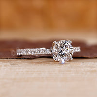 White gold pave diamond engagement ring.