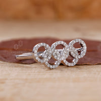 Unique engagement ring set in white gold engagement ring.