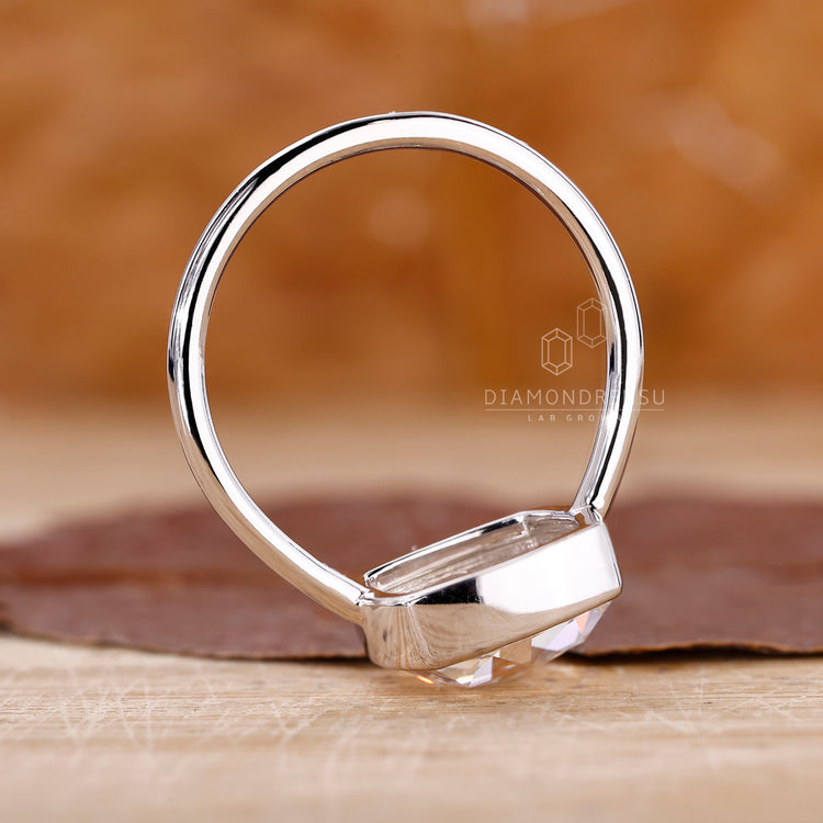 IGI certified white gold engagement ring.