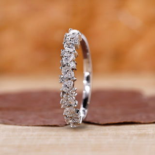 Half Eternity Diamond Band with pear and round diamonds.