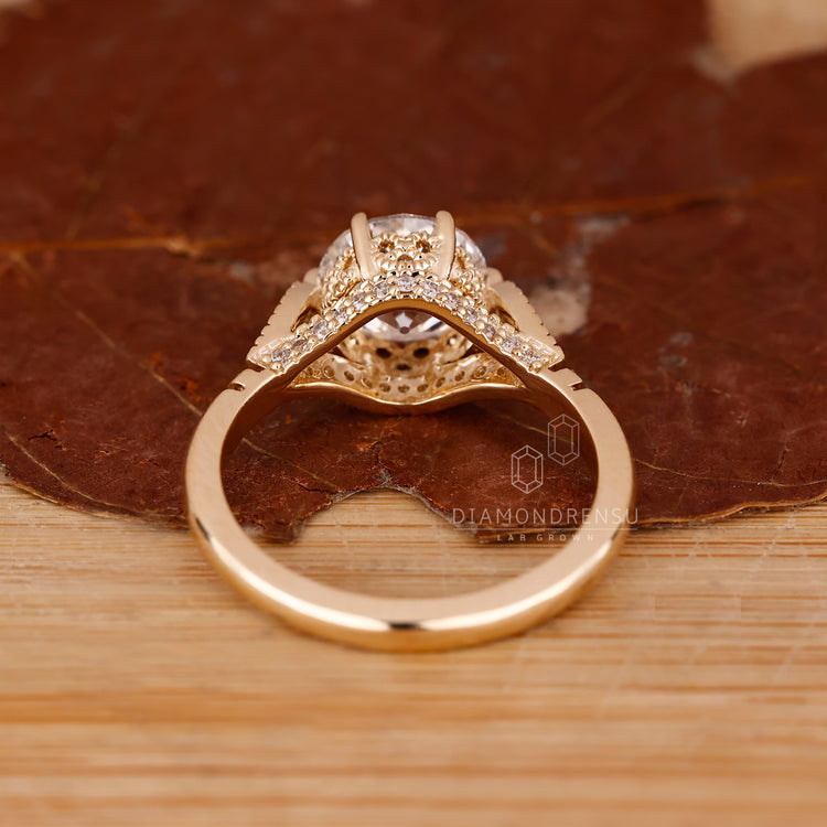 Custom Engagement Ring with old European cut diamond.