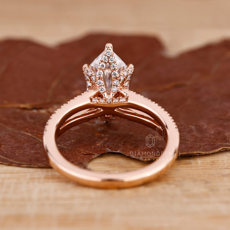 Lab Grown Diamond added to bridge accent ring.