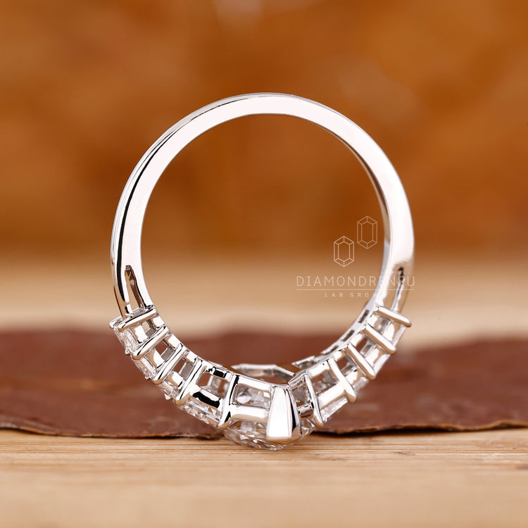 White Gold Ring with lab grown diamond center stone.
