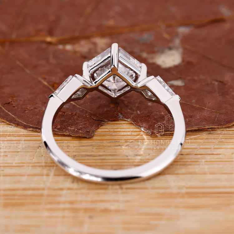 Handmade ring with v prong setting.