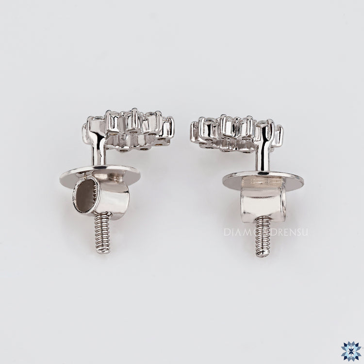 AUSM0241 Lab-Grown Diamond Sun Earrings - 18k White Gold