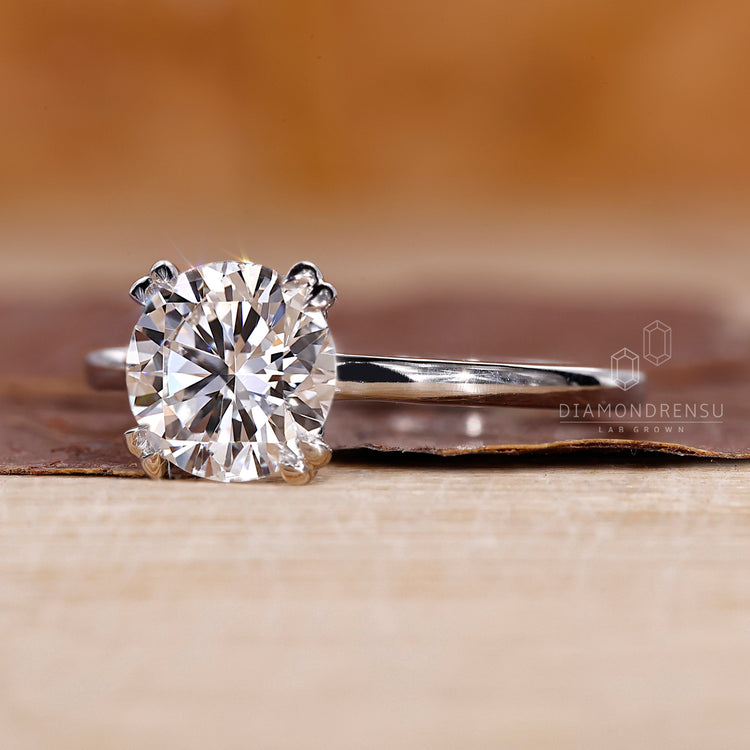 IGI certified solitaire ring featuring lab grown diamond.