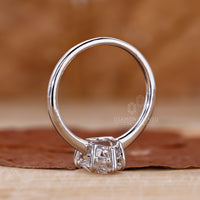Custom diamond ring made with a pear shaped lab grown centre stone.