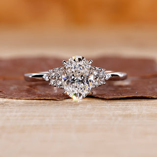 Oval Cut Engagement Ring with muse setting.