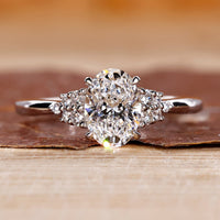 Oval Cut Engagement Ring with muse setting.