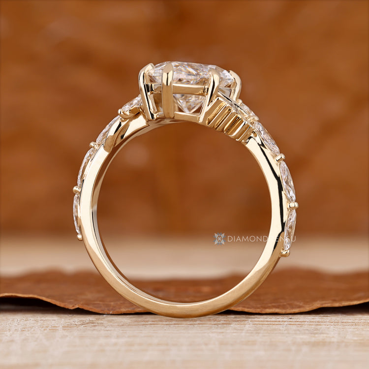 IGI certified marquise diamond ring pave style